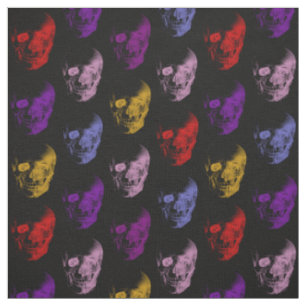 Tecido Padrão Colorido de Skulls de Raios X