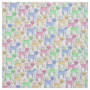 Tecido Padrão Colorido do Chihuahua Lover