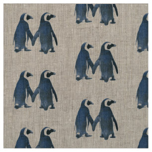 TECIDO PADRÃO COM DOIS PINGUINS APAIXONADOS!