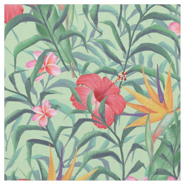 Tecido Padrão com hibisco (Detalhe)