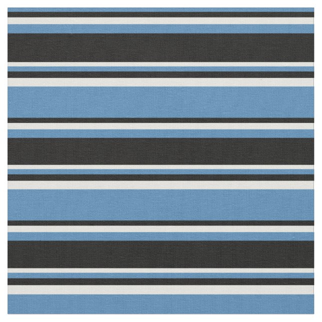 Tecido Padrão com risca azul, preto e claro ciano (Detalhe)