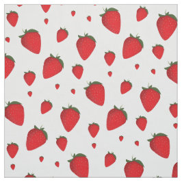 Tecido Padrão Comida de Fruta de morango branco vermelho