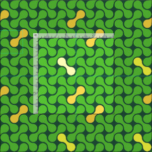 Tecido Padrão contínuo de metaballs verde e amarelo fresc