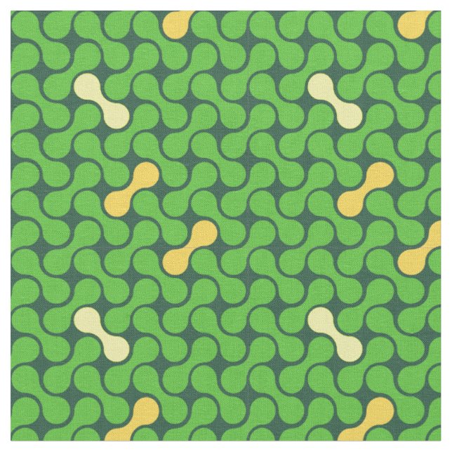 Tecido Padrão contínuo de metaballs verde e amarelo fresc (Detalhe)