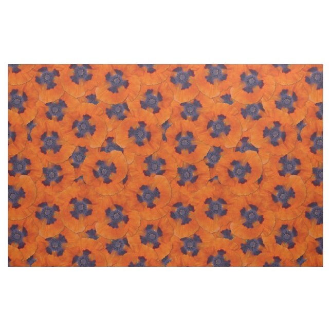 Tecido Padrão contínuo de papoula laranja escarlate (Fat Quarter)