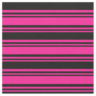 Tecido Padrão cor-de-rosa profundo e preto alinhado/risca