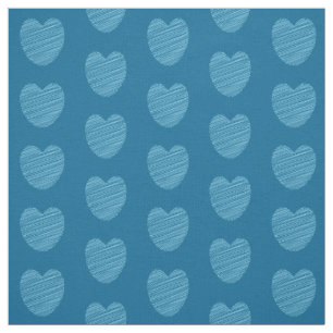 Tecido Padrão Coração de Dodle Azul Cuta