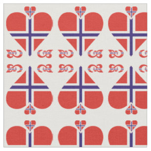 Tecido padrão Corações e espirais da Noruega