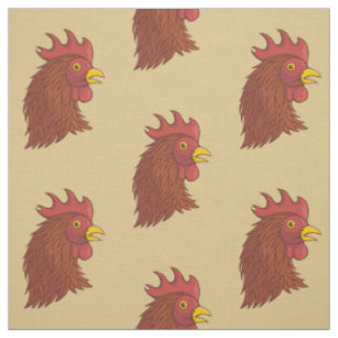 Tecido Padrão da cabeça do Red Rooster