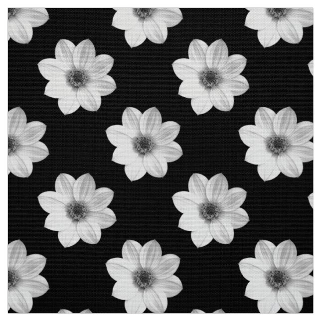 Tecido Padrão Dahlia - Preto e Branco (Modelo)