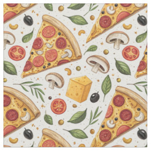 Tecido Padrão de Amante de Pizza Pepperoni - Festa de Piz