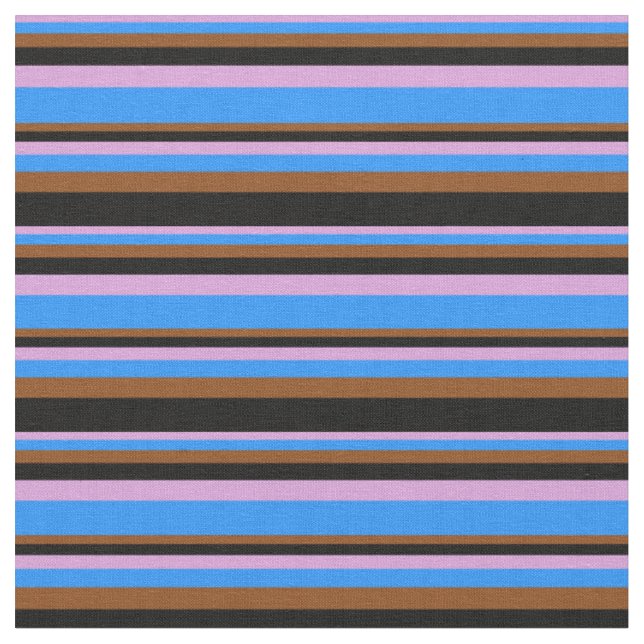 Tecido Padrão de ameixa, azul, castanho e preto (Detalhe)
