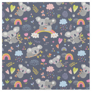 Tecido Padrão de Amor do Koala Rainbow