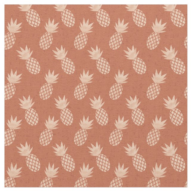 Tecido Padrão de ananás tropical Terracotta e Peach (Detalhe)
