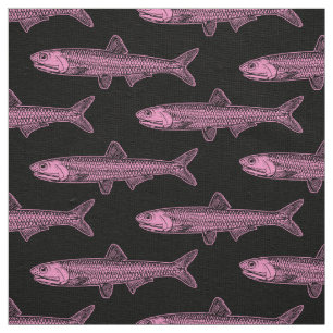 Tecido Padrão de Anchovy - Rosa e Preto