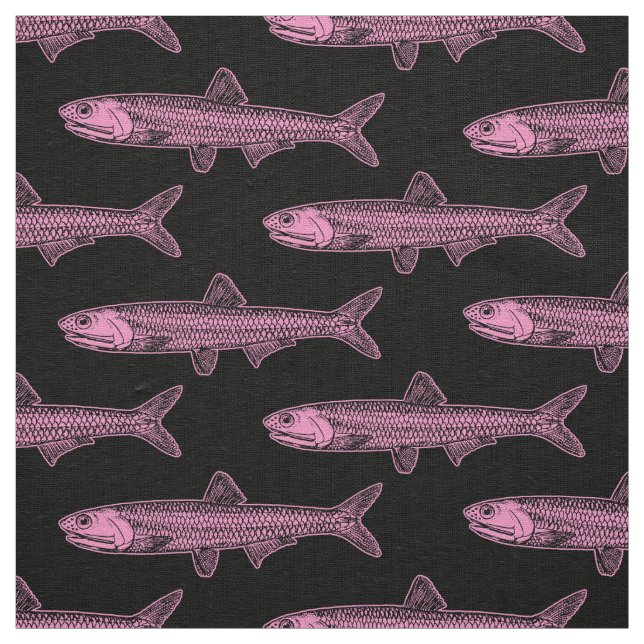 Tecido Padrão de Anchovy - Rosa e Preto (Modelo)