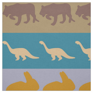 Tecido Padrão de Animais Coloridos Retroativos #8