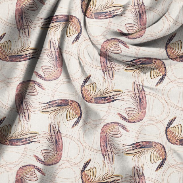 Tecido Padrão de Antenas Longas do Camarão Rosa (Criador carregado)