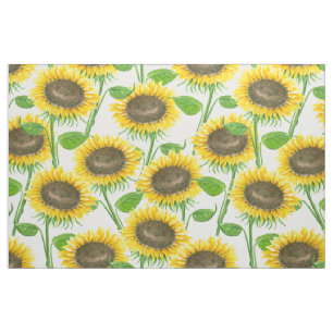 Tecido Padrão de aquarela de Sunflower