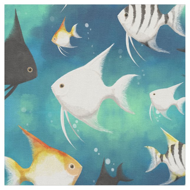 Tecido Padrão de Aquário de Angelfish (Detalhe)