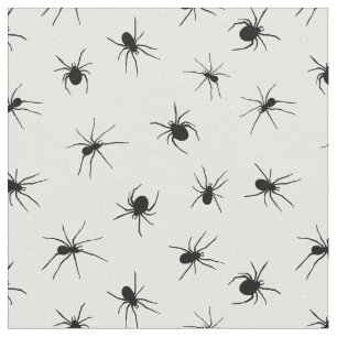 Tecido Padrão de aranha branca e preto assustador