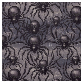 Tecido Padrão de aranhas assustadoras