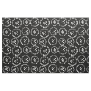 Tecido Padrão de Arco branco-abstrato - preto