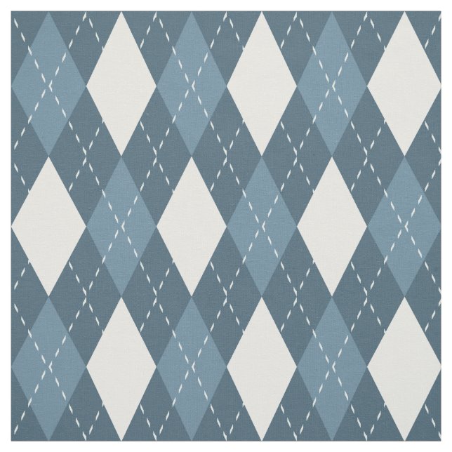 Tecido Padrão de Argyle Azul e Branco (Modelo)