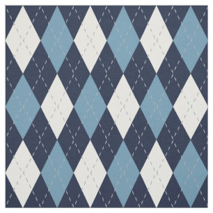 Tecido Padrão de Argyle Azul e Branco do Marinho