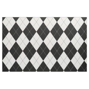 Tecido Padrão de Argyle preto e branco Harlequin