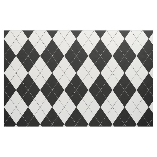 Tecido Padrão de Argyle preto e branco Harlequin (Fat Quarter)