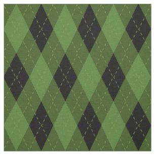 Tecido Padrão de Argyle Preto e Verde