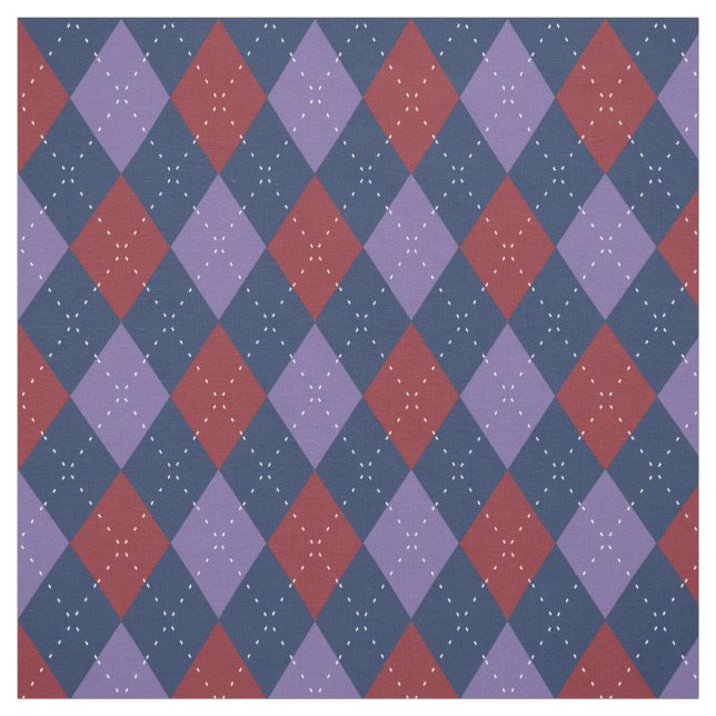 Tecido Padrão de Argyle Roxo e Vermelho (Modelo)