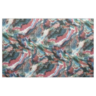 Tecido Padrão de Arranque de Coral Vermelho Coral Azul