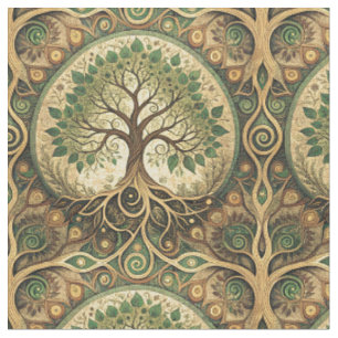 Tecido Padrão de Arte de Design Espiritual Mandala da Árv