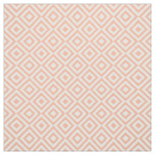 Tecido Padrão de Arte Mosaica Quadrada de Ikat Branco Pe