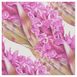 Tecido Padrão de arte orquídea roxa botânica