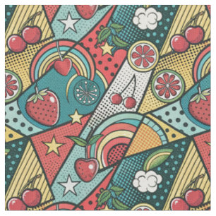 Tecido Padrão de Arte Pop de Quadrinhos de Morango dos An