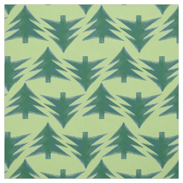 Tecido Padrão de Árvore de Natal Verde Simples Unisex Nat (Modelo)