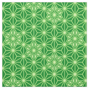 Tecido Padrão de Asanoha japonês - esmeralda verde