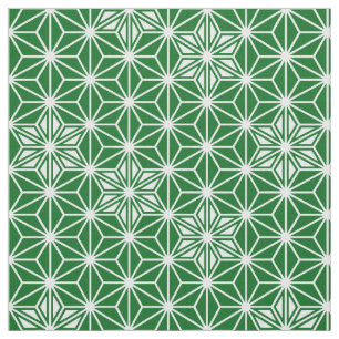 Tecido Padrão de Asanoha japonês - verde-pinho