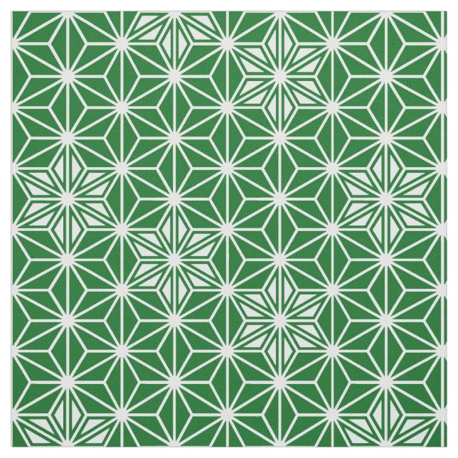 Tecido Padrão de Asanoha japonês - verde-pinho (Modelo)