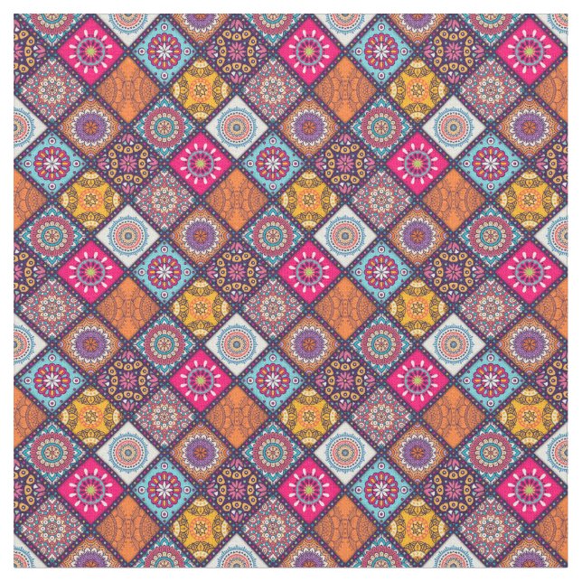 Tecido Padrão de Azulejo de Mandala/Marrocos (Detalhe)