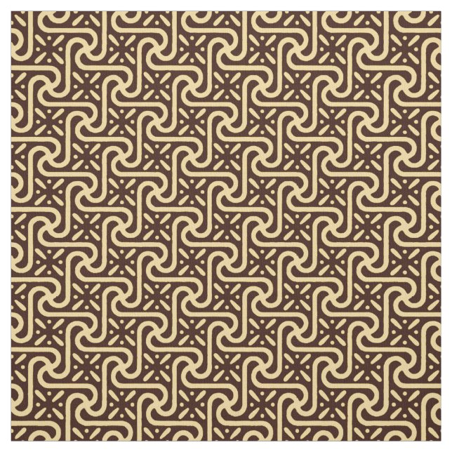 Tecido Padrão de azulejo egípcio, chocolate marrom e bron (Modelo)