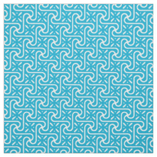 Tecido Padrão de azulejo egípcio, turquesa e branco