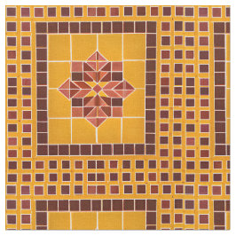 Tecido Padrão de Azulejo mexicano de repetição Dourada e 