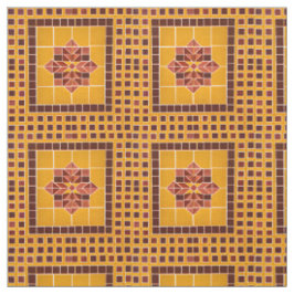 Tecido Padrão de Azulejo mexicano de repetição Dourada e