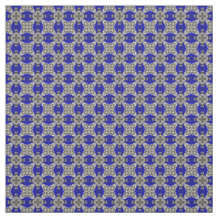 Tecido Padrão de Azulejo Repetido Azul Safira Cinza e Bra