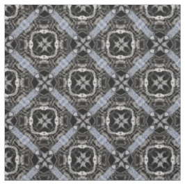 Tecido Padrão de Azulejos Prateado, Branco e Preto
