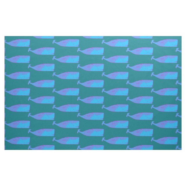 Tecido padrão de baleias azuis (Fat Quarter)